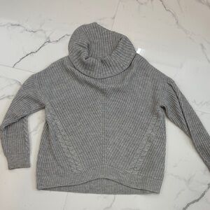 No Boundaries Light Gray Cowl Neck Sweater